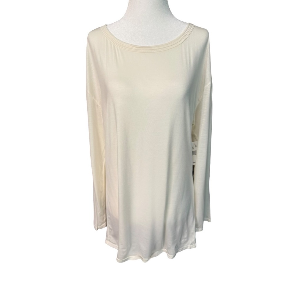 AG Adriano Goldschmied Womens Ivory Dust Lyocell Long Sleeve Top Small NEW